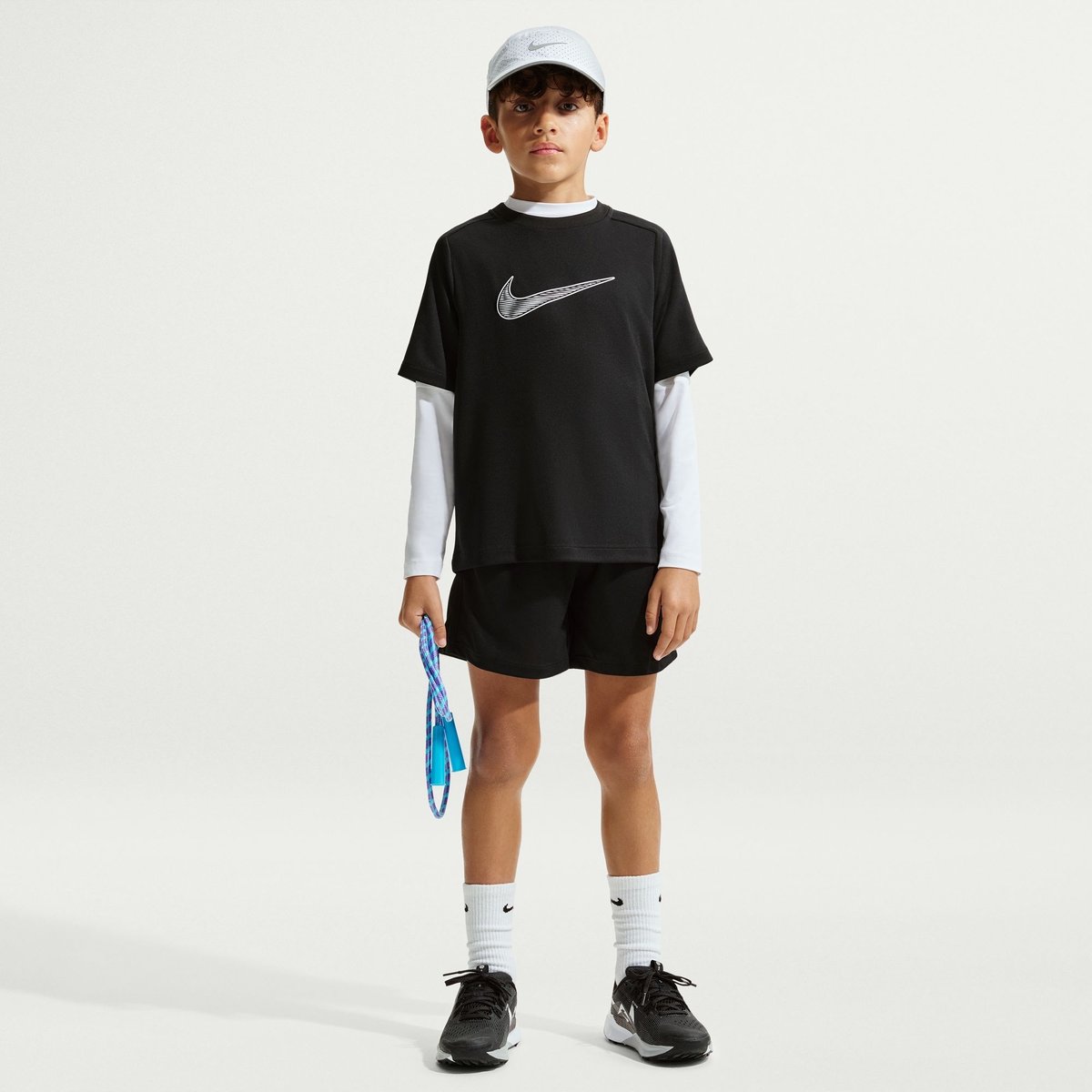 Nike Dri-FIT Multi HBR Kurzarm Shirt Kinder – BLACK/WHITE