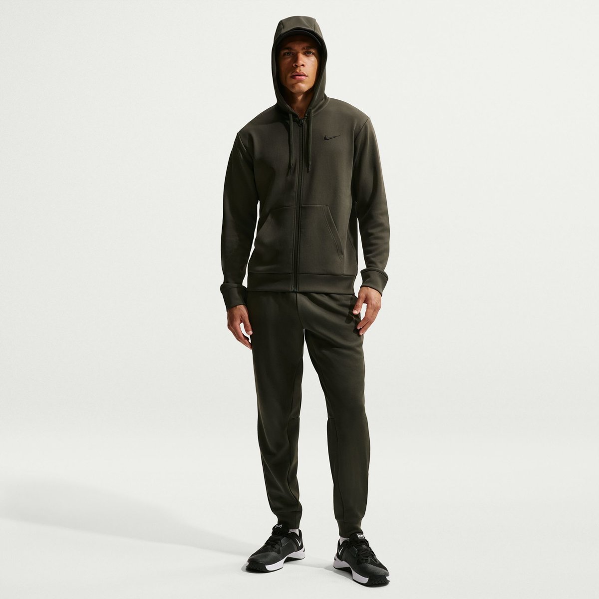 Nike Dri-FIT UV Flex Fleece Kapuzensweat mit Reißverschluss Herren – SEQUOIA/SEQUOIA/BLACK