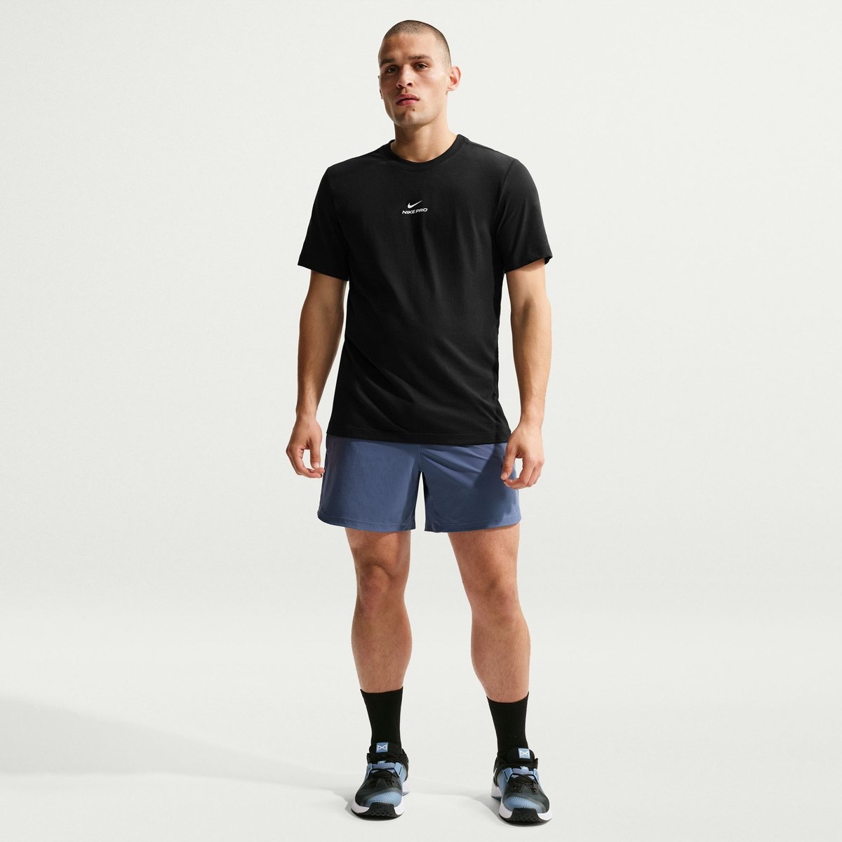 Nike Pro Dri-FIT T-Shirt STD Herren – BLACK/WHITE