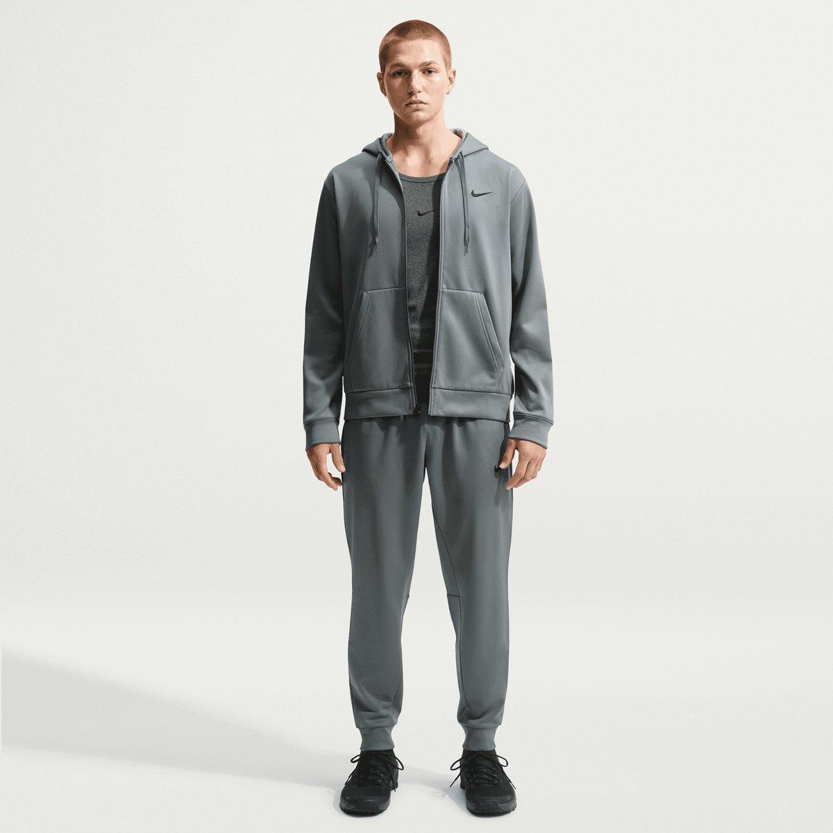 Nike Therma-FIT Flex Fleece Hoodie mit Reißverschluss Herren – SMOKE GREY/SMOKE GREY