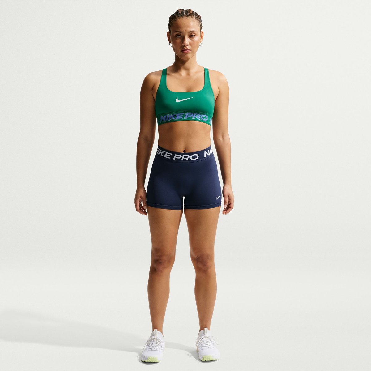 Nike Pro Dri-FIT 365 MR 3IN Shorts USM Damen – MIDNIGHT NAVY/WHITE