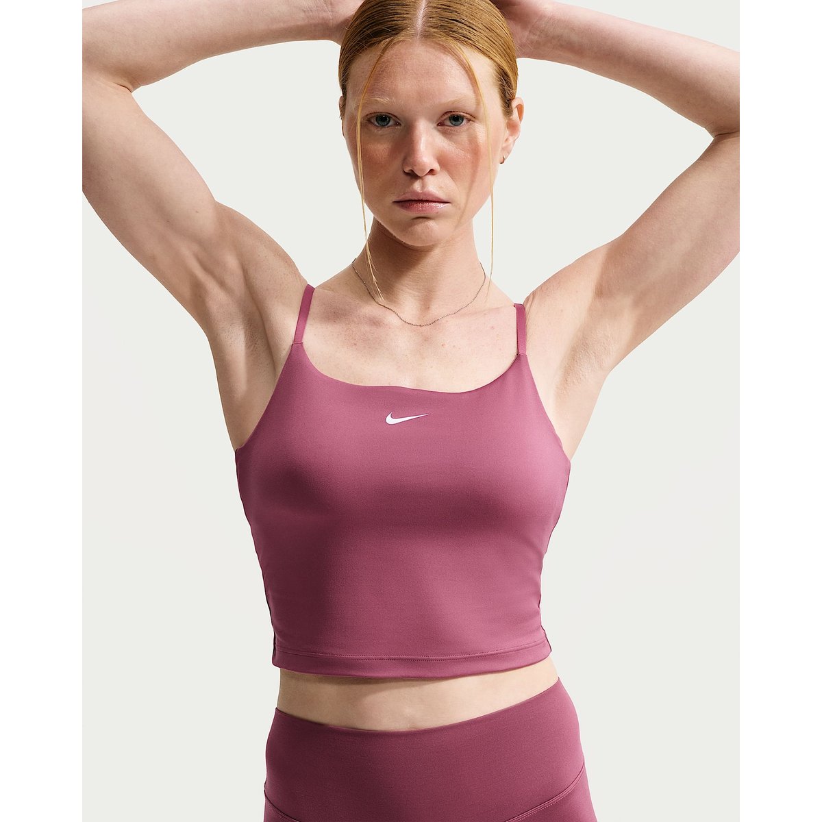 Nike T-Shirts/Tanks o.Arm Da Nike One Gepolstertes, verstellbares Sport-BH-Tanktop mit mittlerem Halt – PINK SMOKE