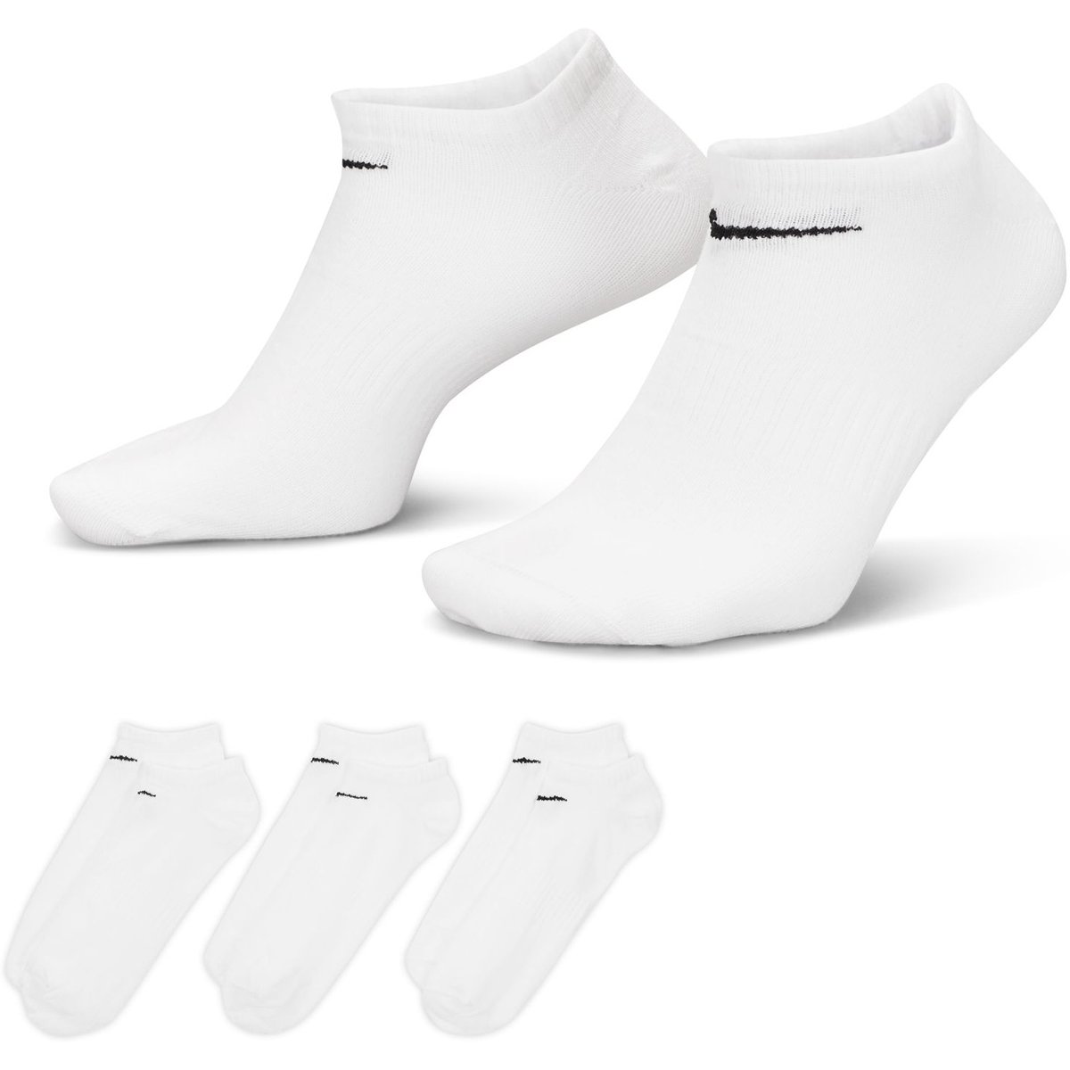 Nike Everyday Lightweight No-Show Sportsocken 3er-Pack 132 – WHITE/BLACK