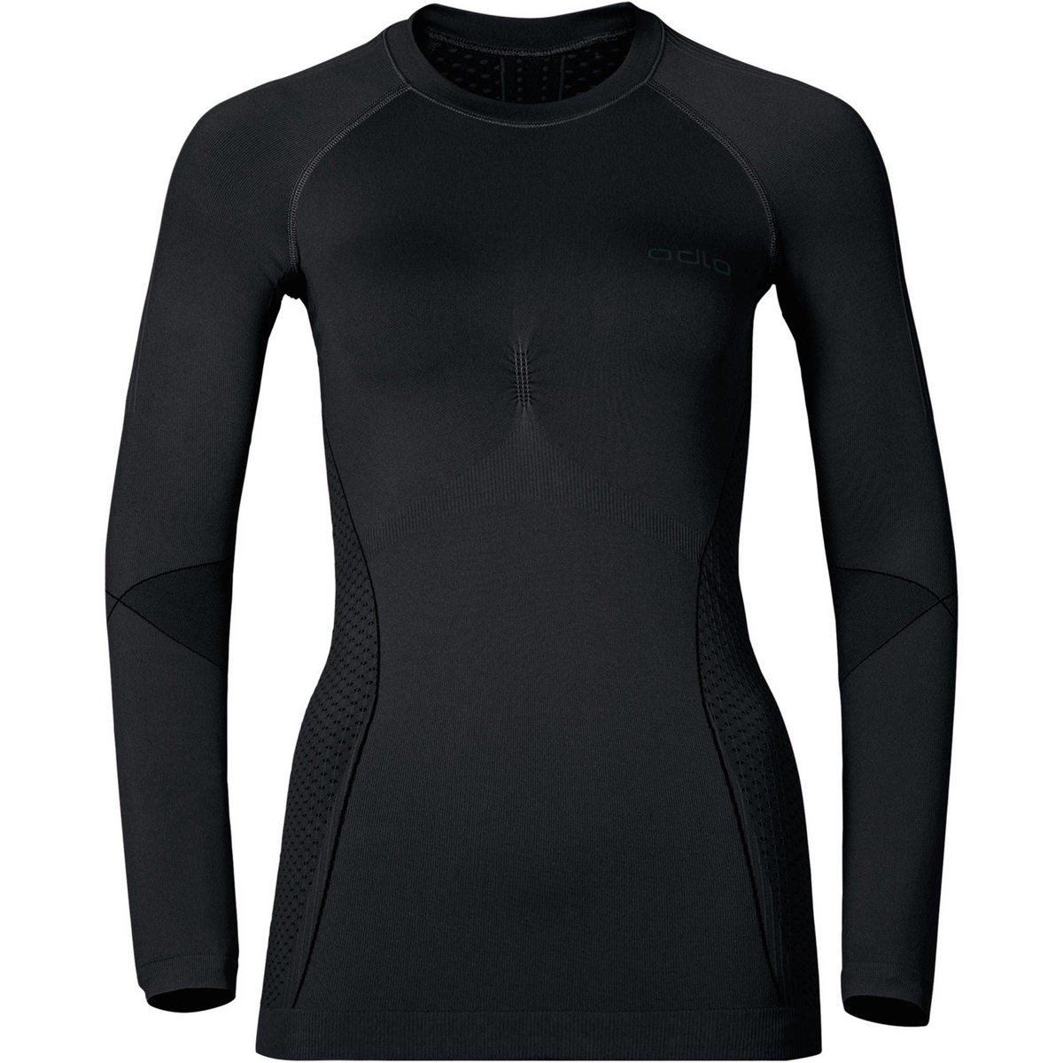 Odlo Shirt l/s crew neck EVOLUTION – black - odlo graphite grey