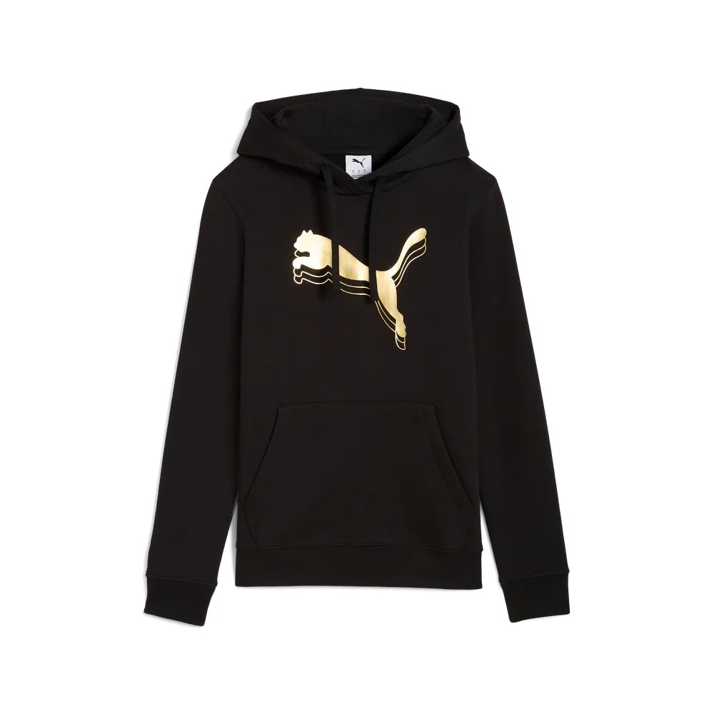 Puma ESS METALLIC Hoodie FL – PUMA Black-Metallic Gold