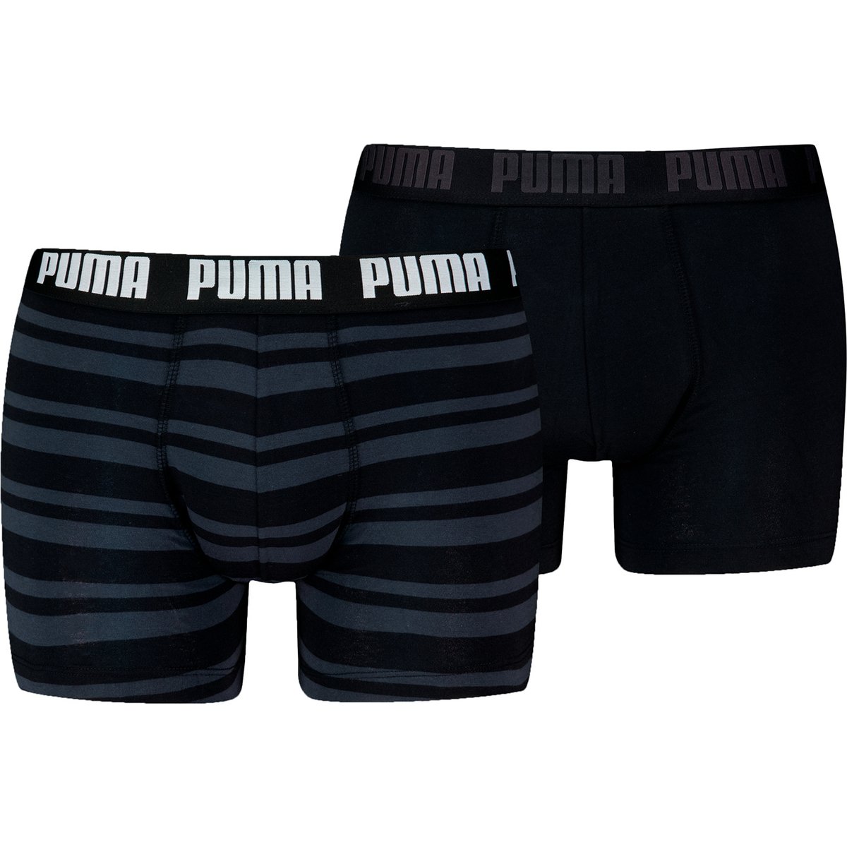 PUMA MEN EVERYDAY STRIPED BOXERS 2P – BLACK / BLACK