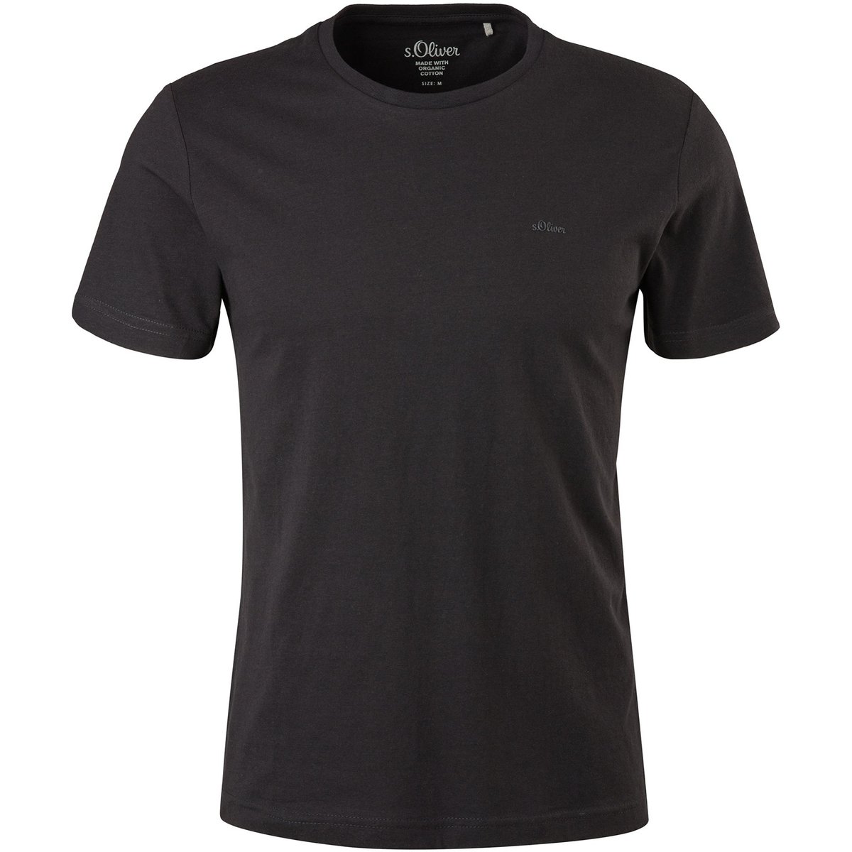 s.Oliver Crewneck-T-Shirt mit Logo-Print – BLACK