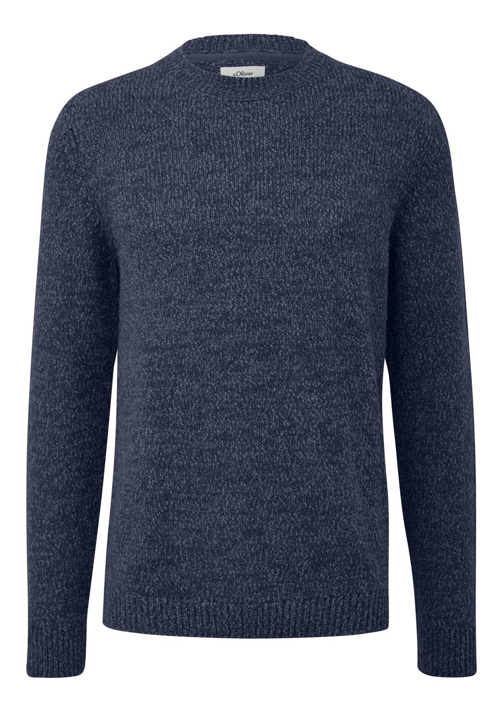s.Oliver Grobstrick-Pullover mit Crew Neck und Flammgarn – BLUE