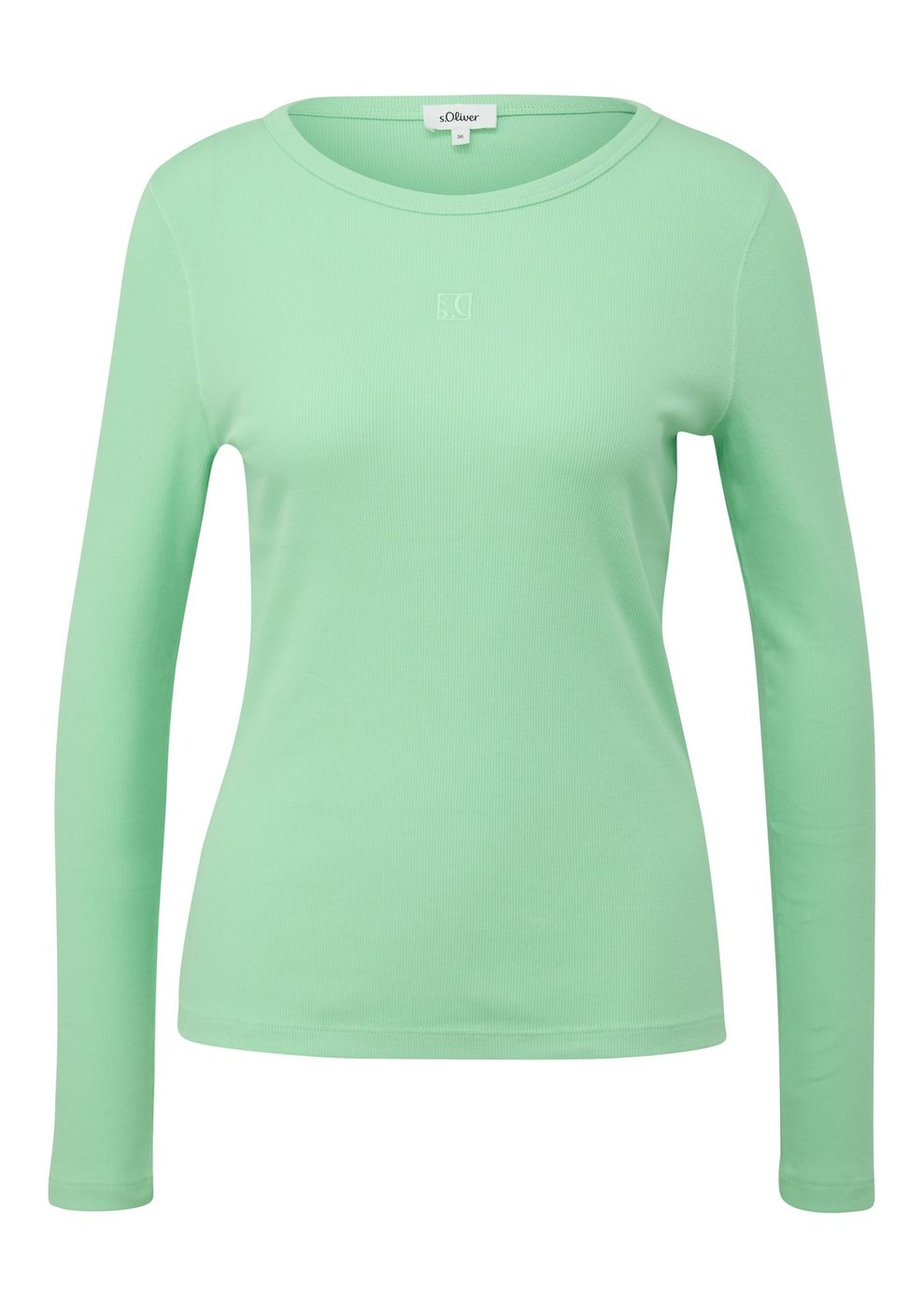 s.Oliver Langarmshirt aus weichem Jersey im Slim Fit – GREEN