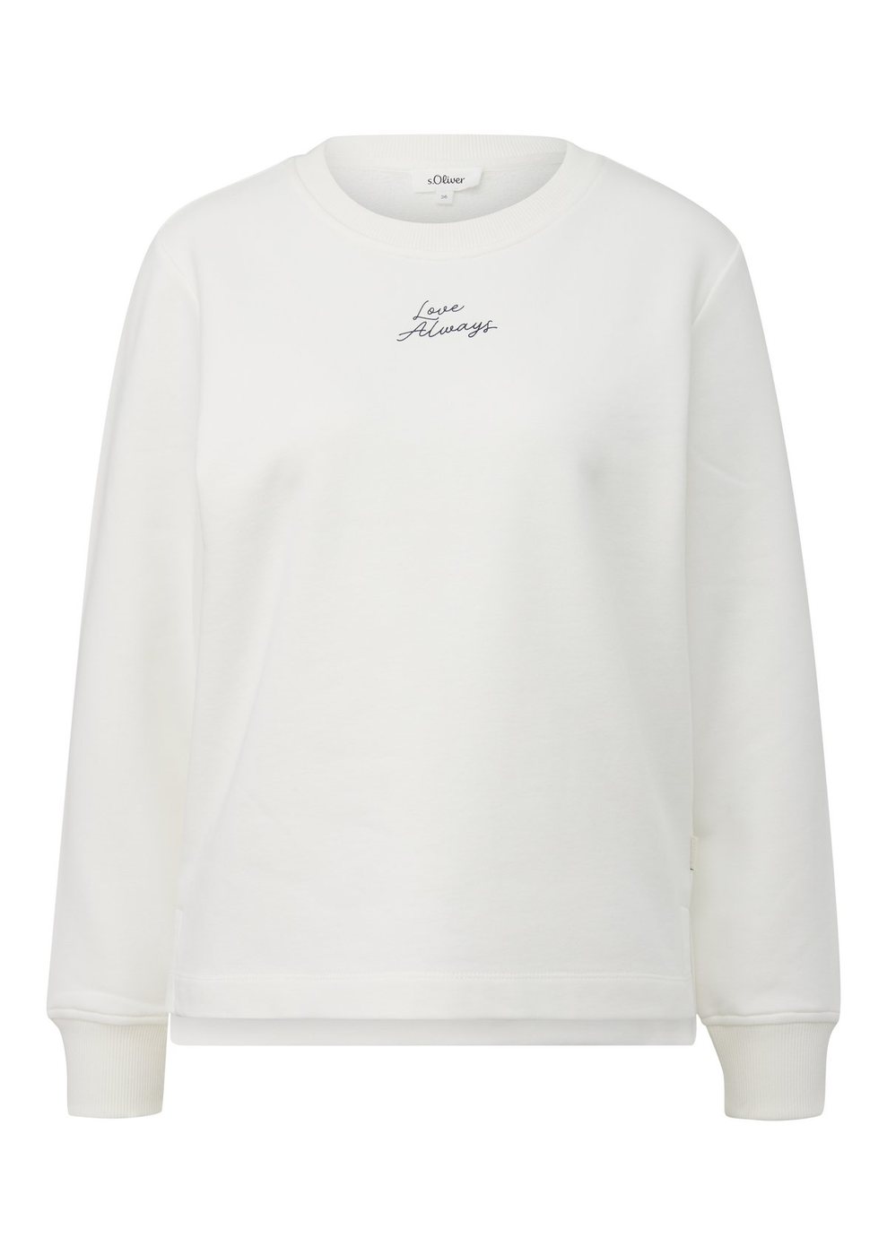 s.Oliver Sweatshirt mit Rückenprint und verlängertem Rückenteil – WHITE