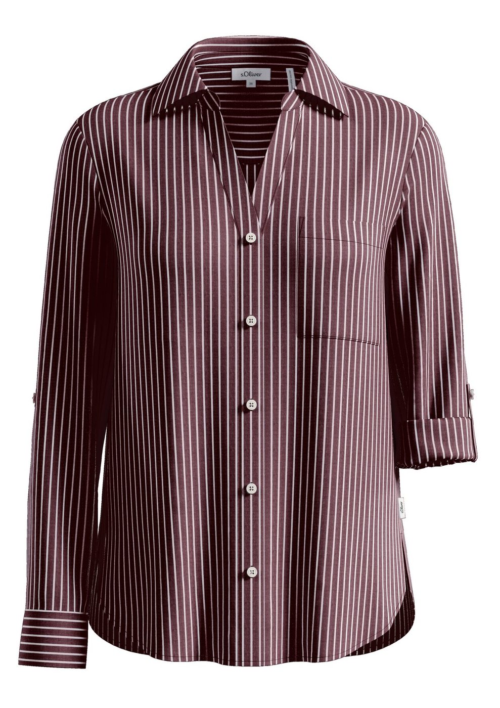 s.Oliver Fließende Viskose-Bluse mit Streifen – LILAC/PINK