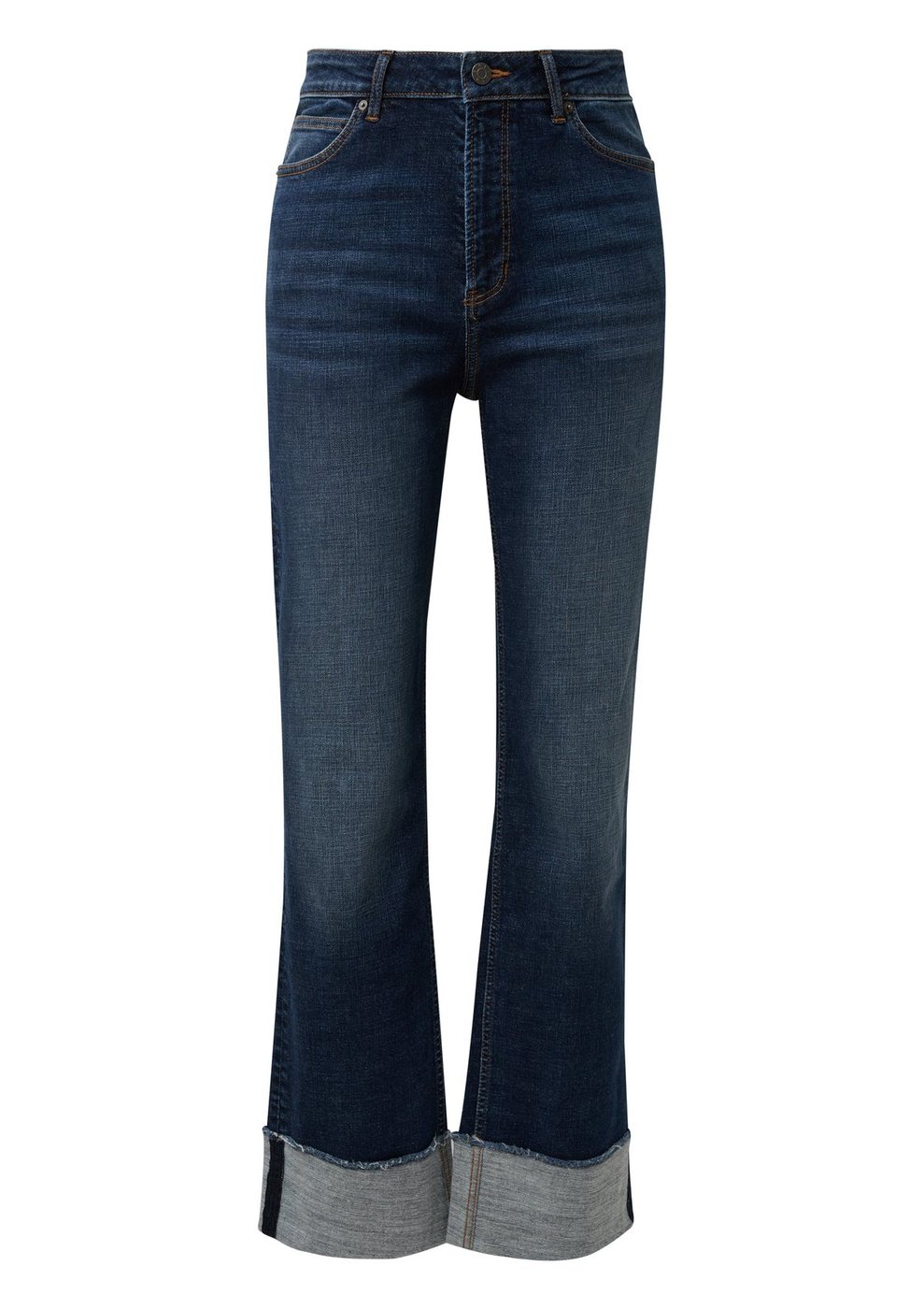 s.Oliver Jeans Beth / Regular Fit / Mid Rise / Straight Leg / leicht elastisch mit Rollsaum – BLUE