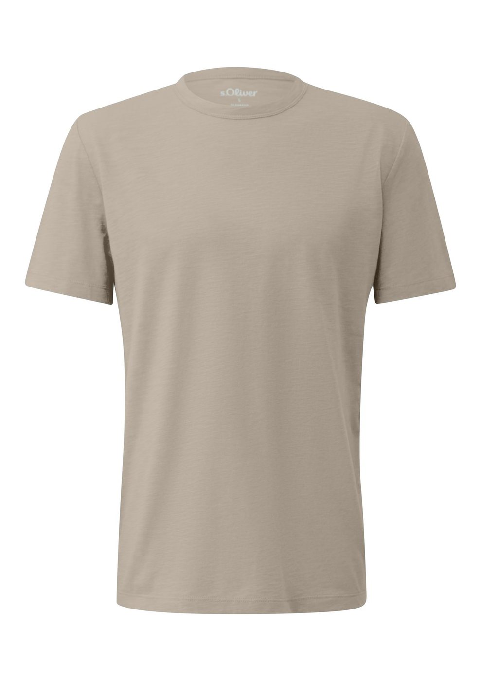 s.Oliver T-Shirt aus weichem Baumwollmix-Jersey mit Logo-Detail – BROWN