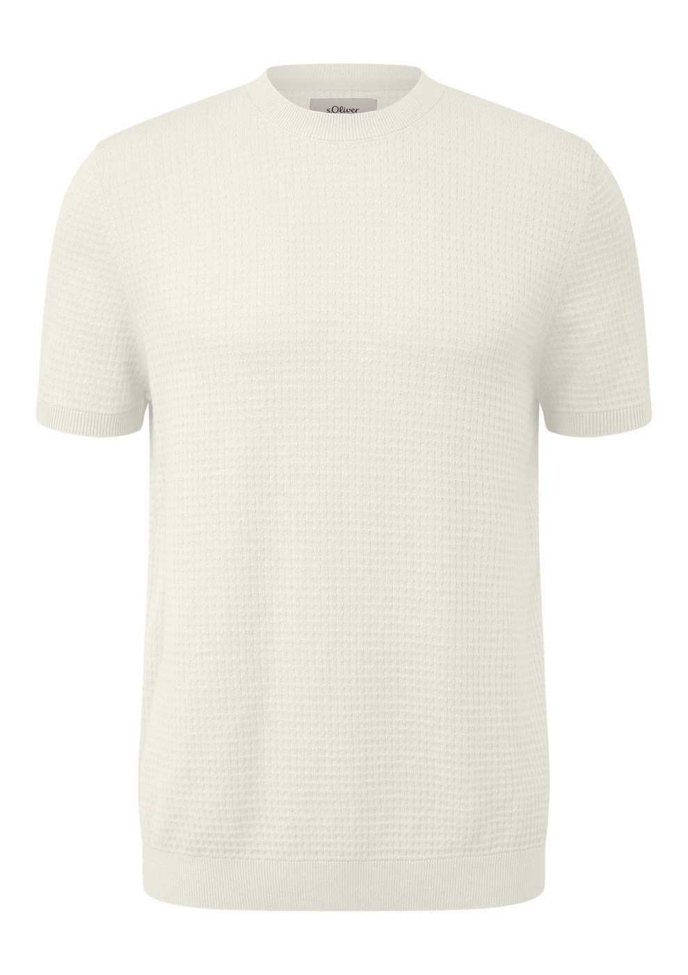 s.Oliver Strickpullover aus Baumwoll-Leinen-Mix – WHITE