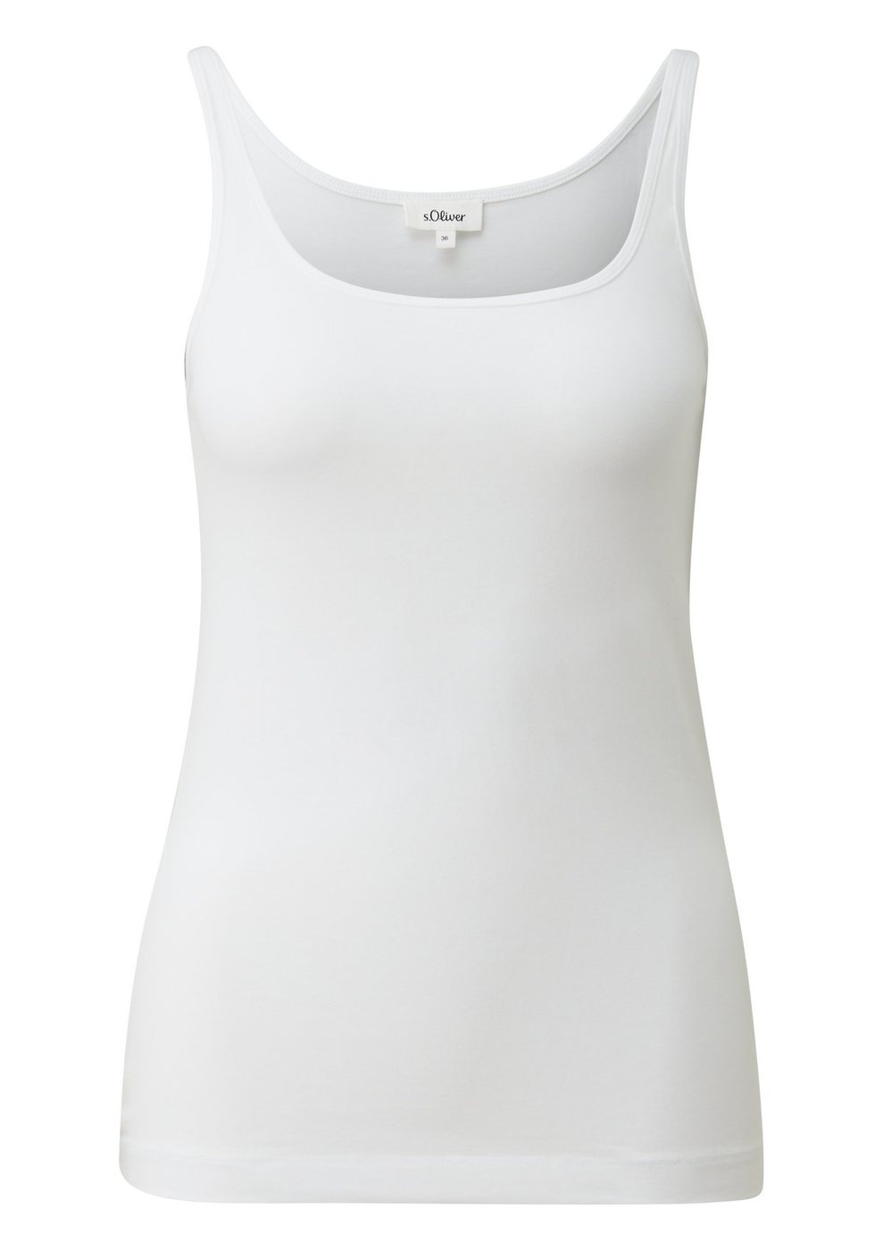 s.Oliver Jersey-Top aus Baumwollmix – WHITE