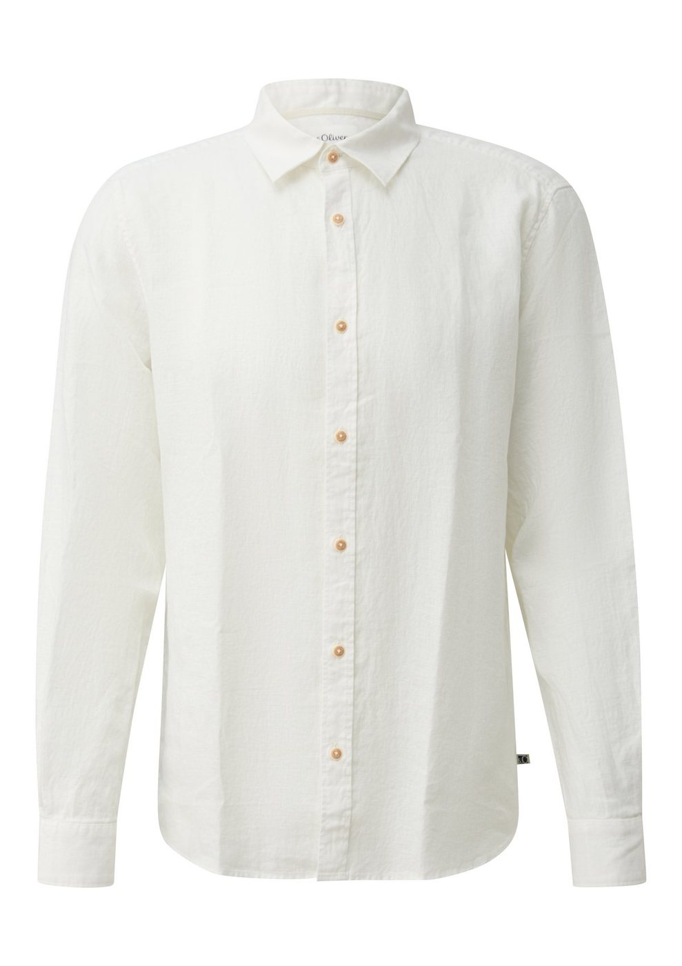 s.Oliver Regular Fit: Hochwertiges Leinenhemd mit Kentkragen – WHITE