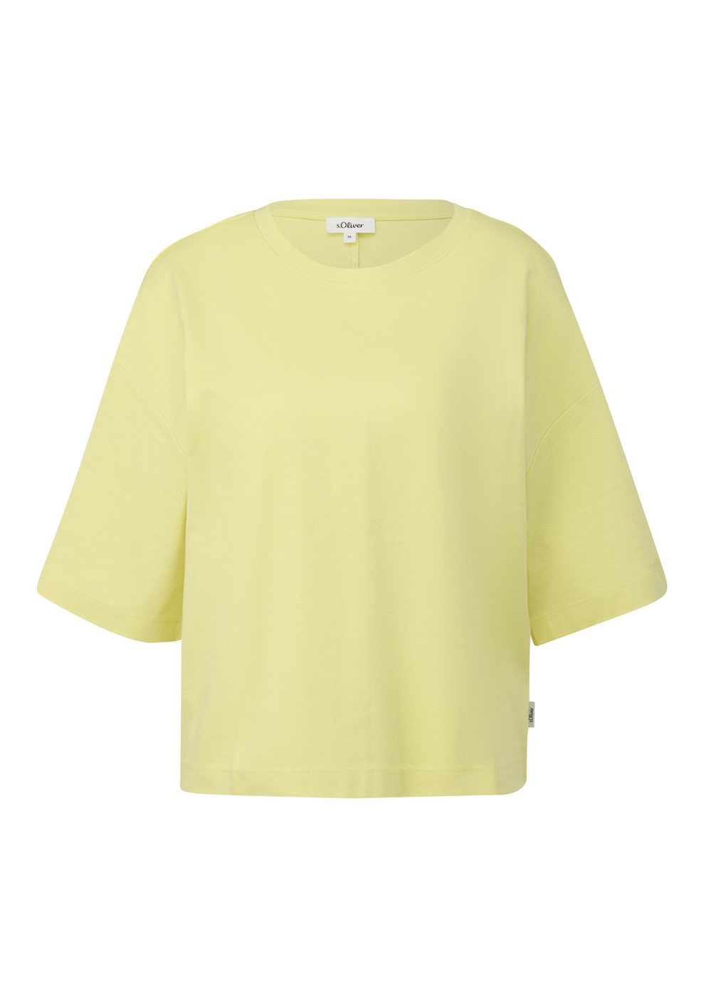 s.Oliver Oversize T-Shirt aus weichem Baumwoll-Interlockjersey mit Logo-Applikation – GREEN