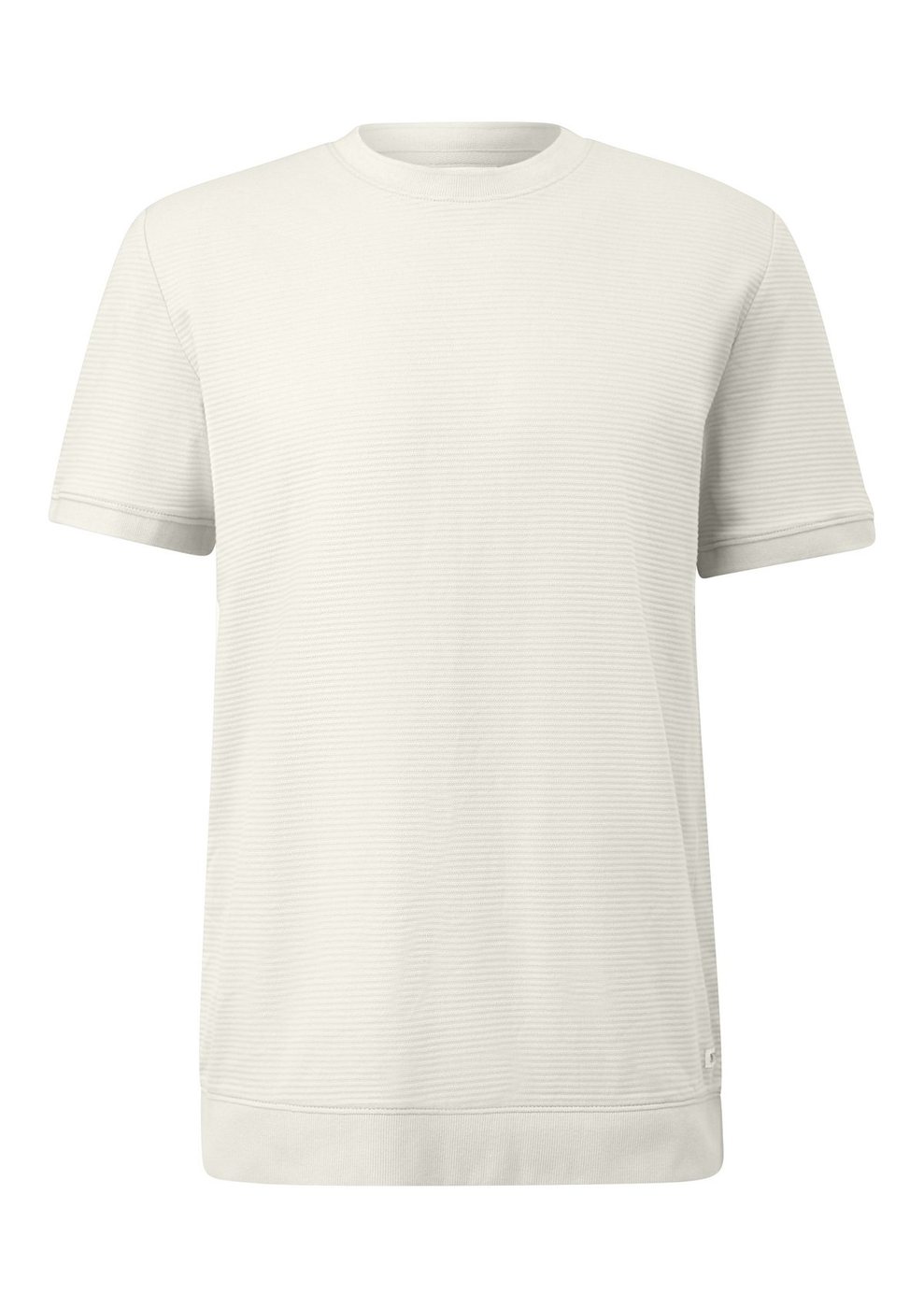 s.Oliver Strukturiertes T-Shirt aus Baumwollmix mit Jacquard-Muster – WHITE