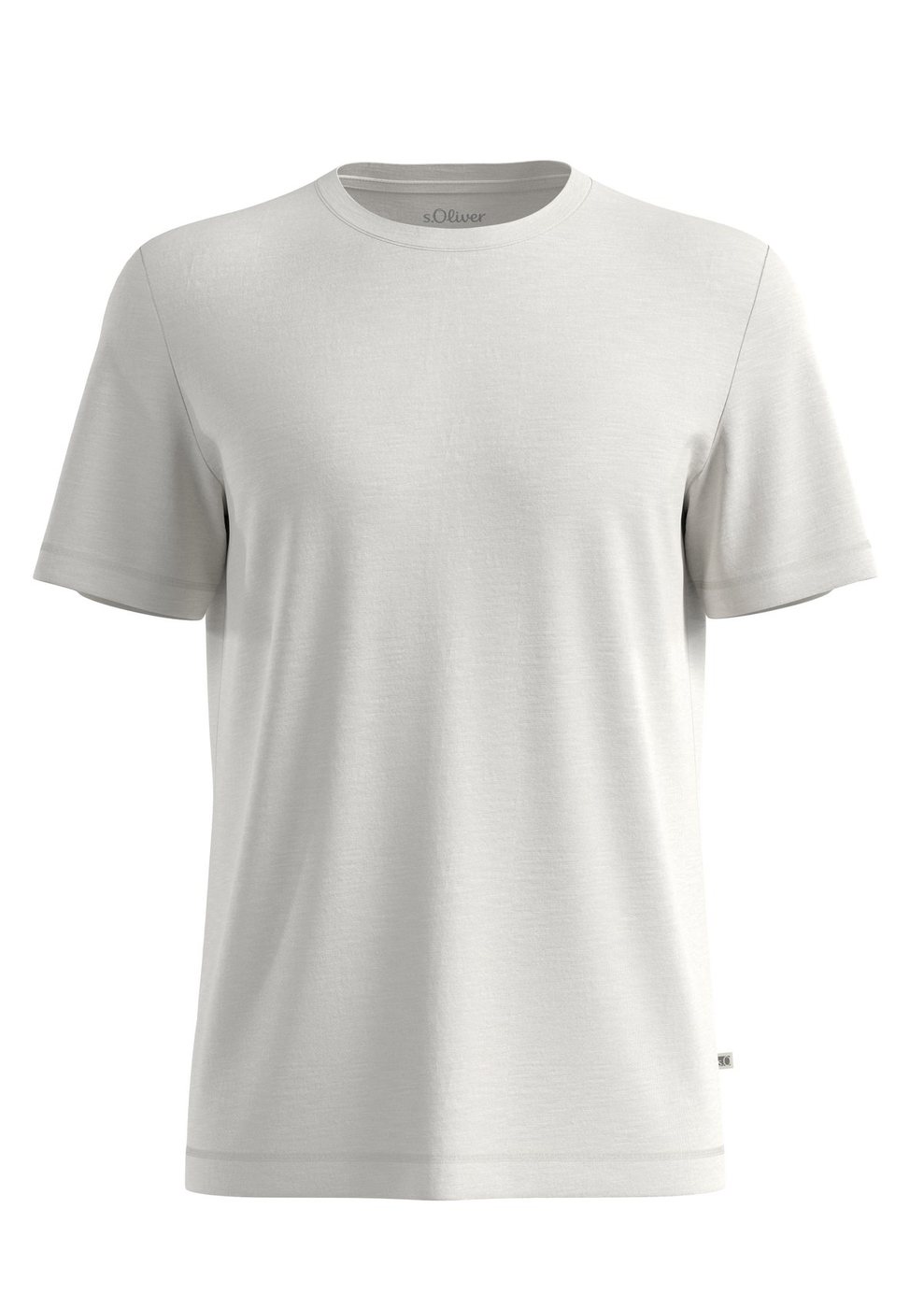 s.Oliver Shirt aus weichem Baumwollmix-Jersey mit Logo-Applikation – WHITE
