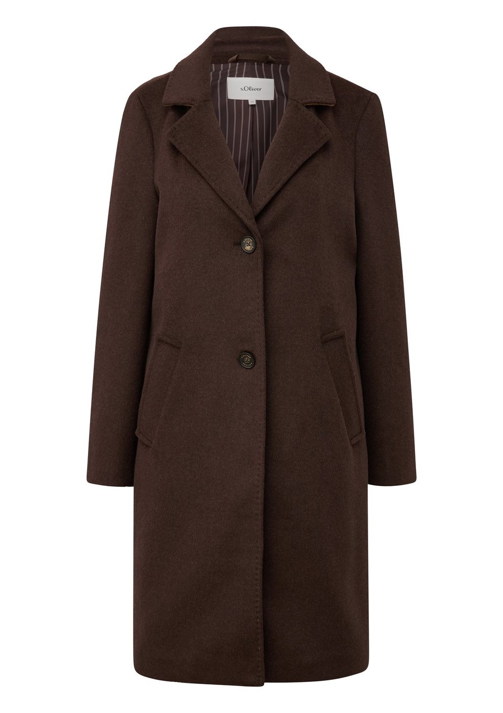 s.Oliver Einfacher Wollmantel – BROWN