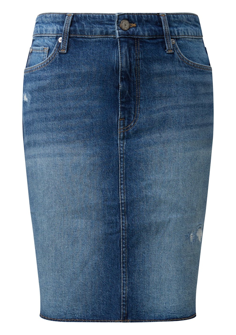 s.Oliver Leichter Denim-Rock mit offenem Saum – BLUE