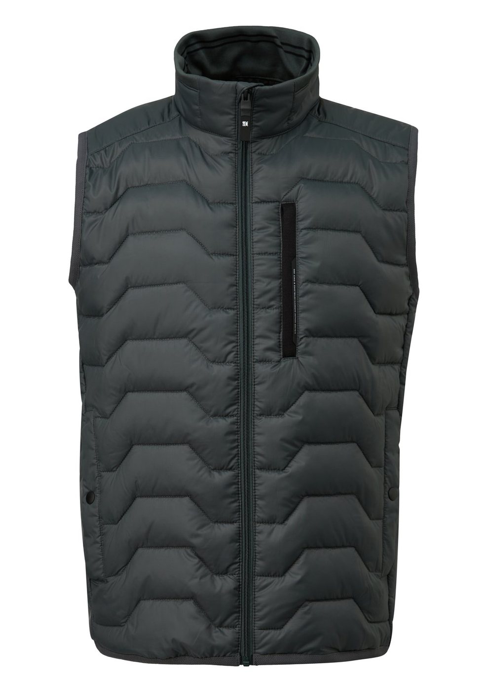 s.Oliver Outdoor-Weste mit Stehkragen und Kontrast-Details – BLUE GREEN