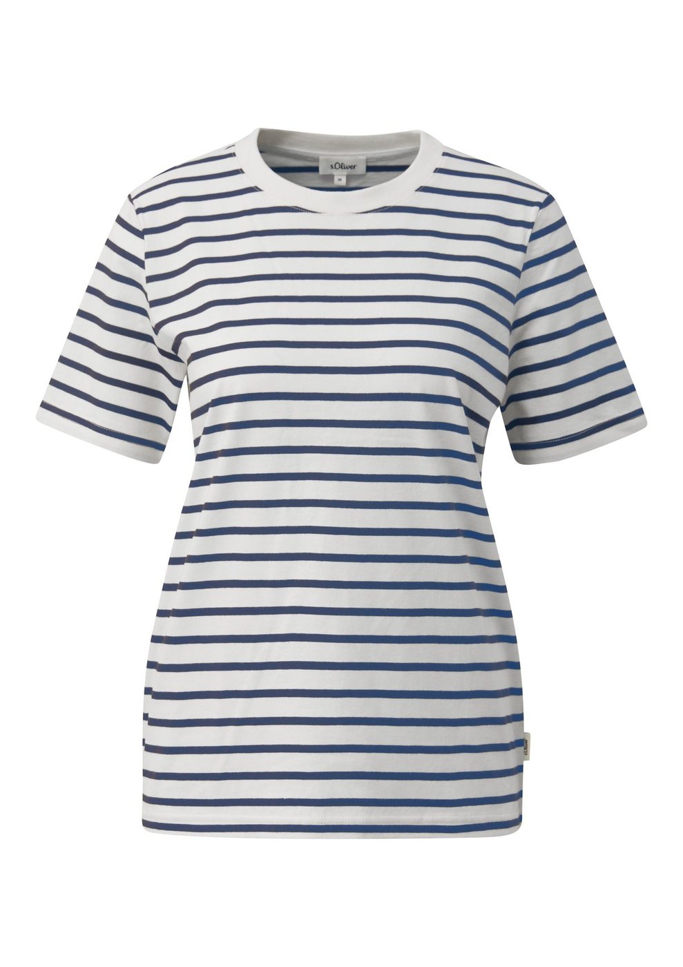 s.Oliver T-Shirt mit Label-Patch im Regular Fit – BLUE