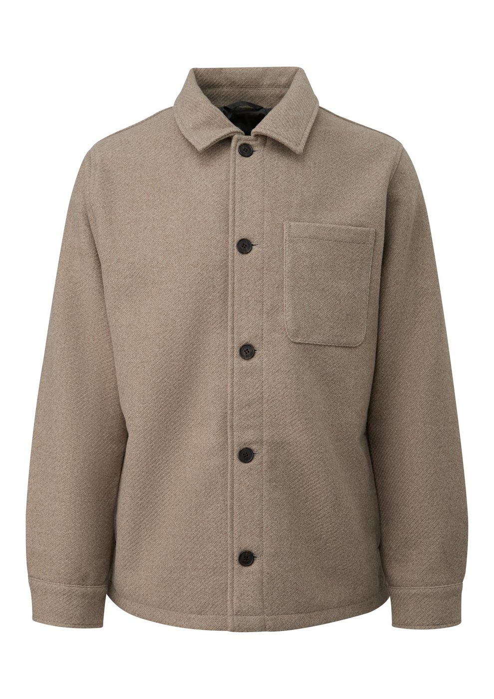 s.Oliver Overshirt in Wolloptik mit Knopfleiste – BROWN
