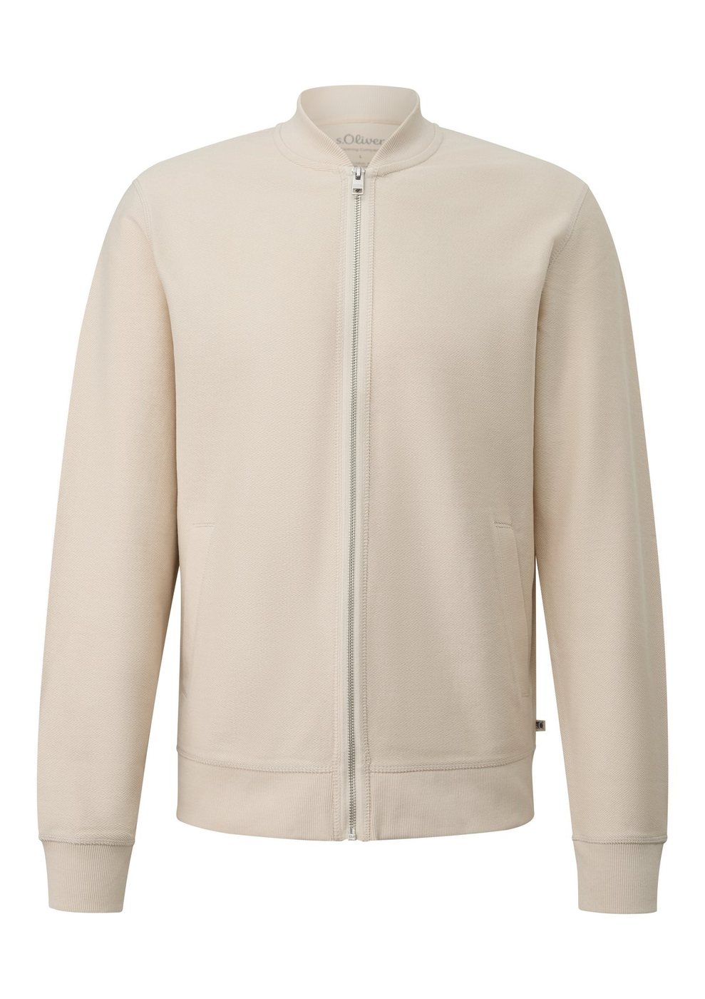 s.Oliver Sweatshirt Jacke mit Bomberkragen – GREY/BLACK