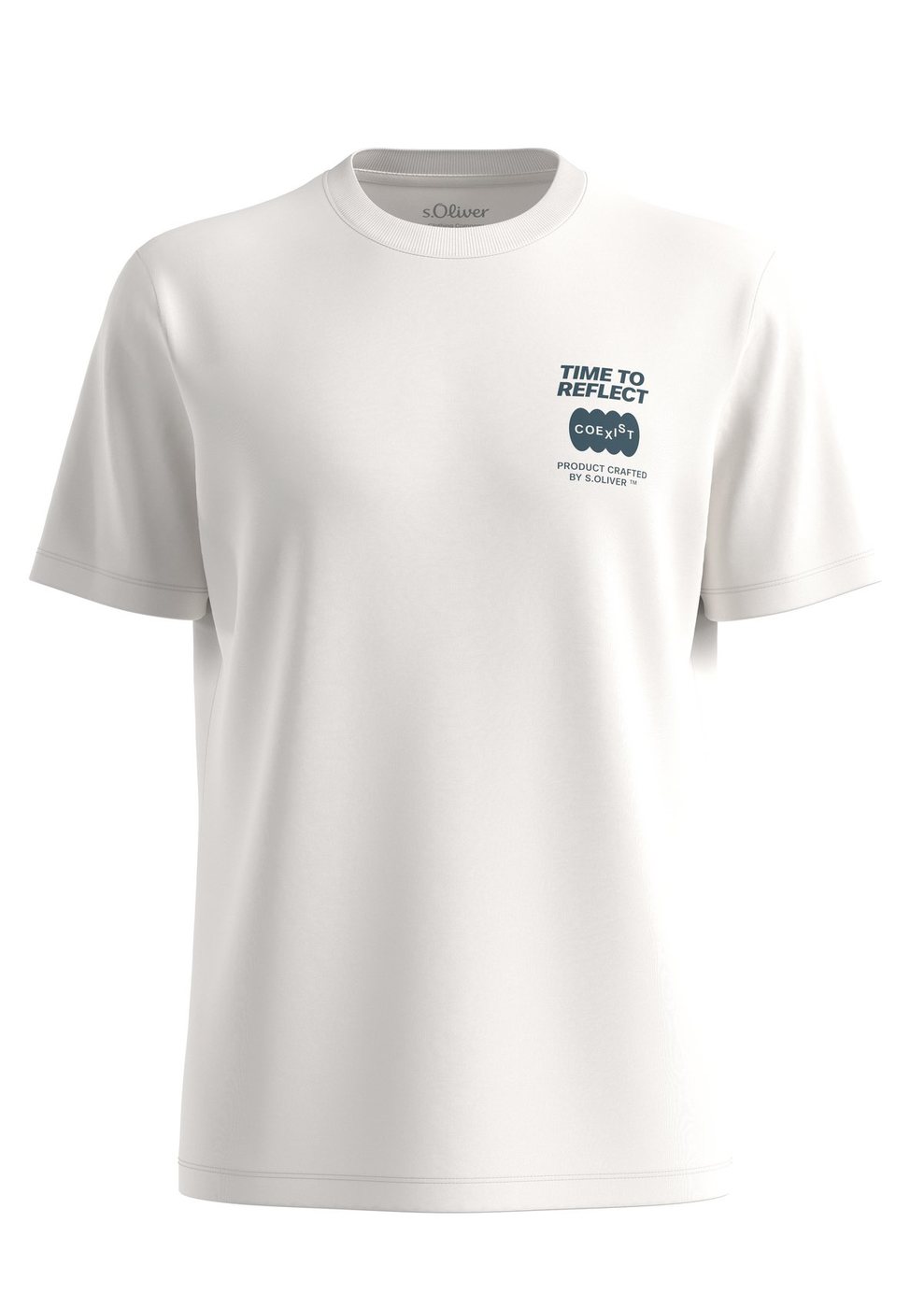 s.Oliver Baumwoll-T-Shirt mit Artwork – WHITE