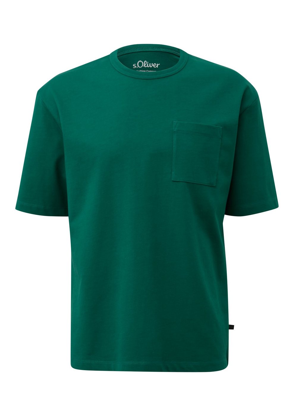 s.Oliver T-Shirt aus Heavy Jersey mit Brusttasche im Modern Fit – GREEN