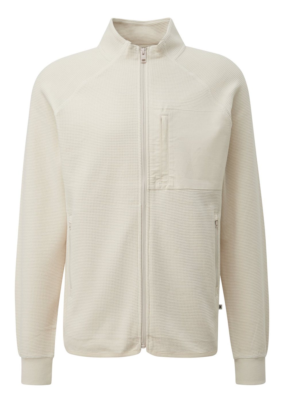 s.Oliver Sportive Sweatjacke aus Waffeljersey – GREY/BLACK
