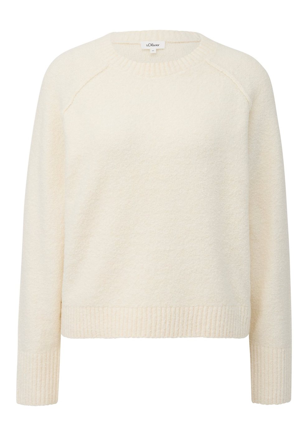 s.Oliver Strickpullover im Relaxed Fit mit Rundhalsausschnitt – WHITE