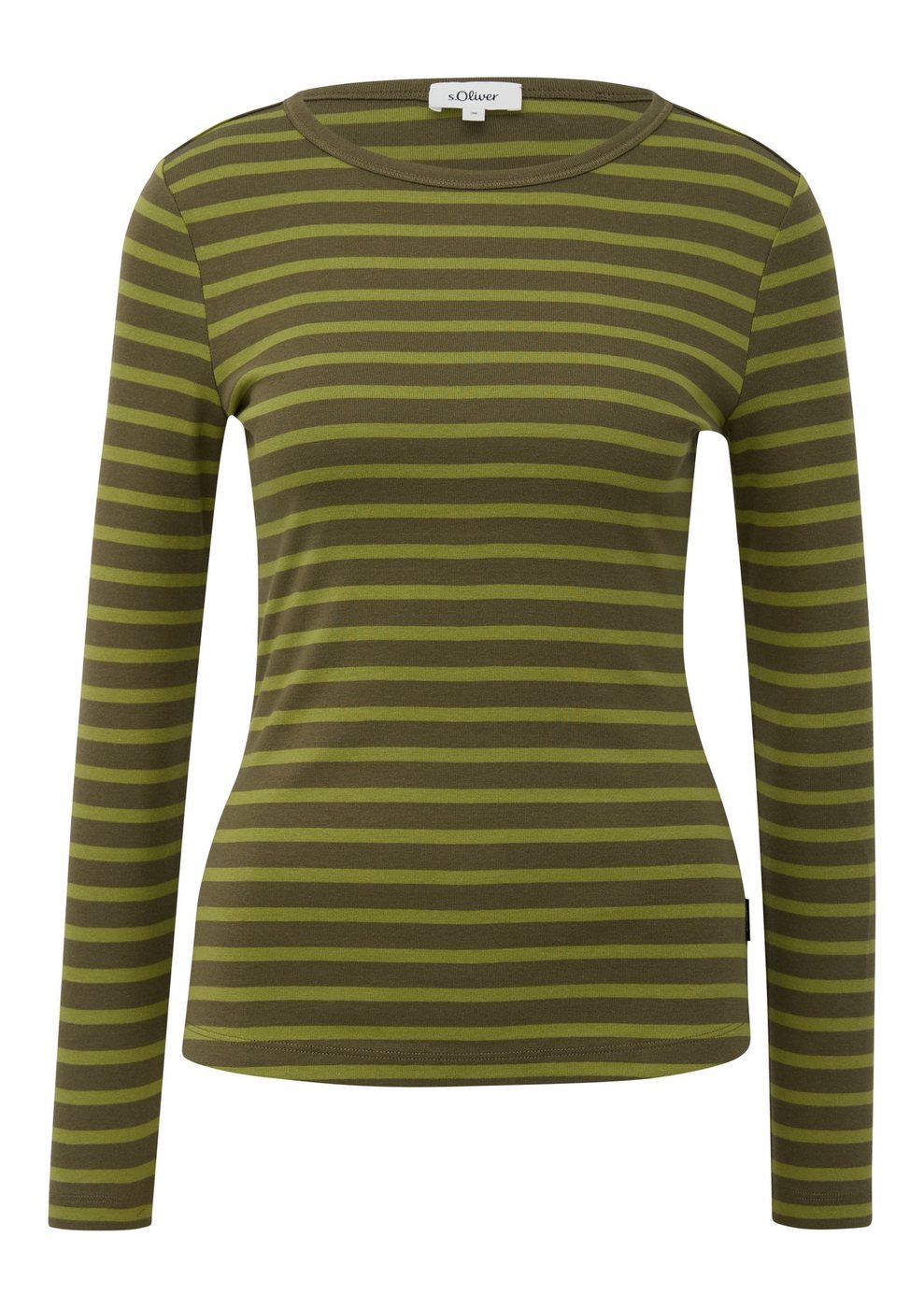 s.Oliver Langarm-Shirt im Slim Fit mit Rundhalsausschnitt – GREEN