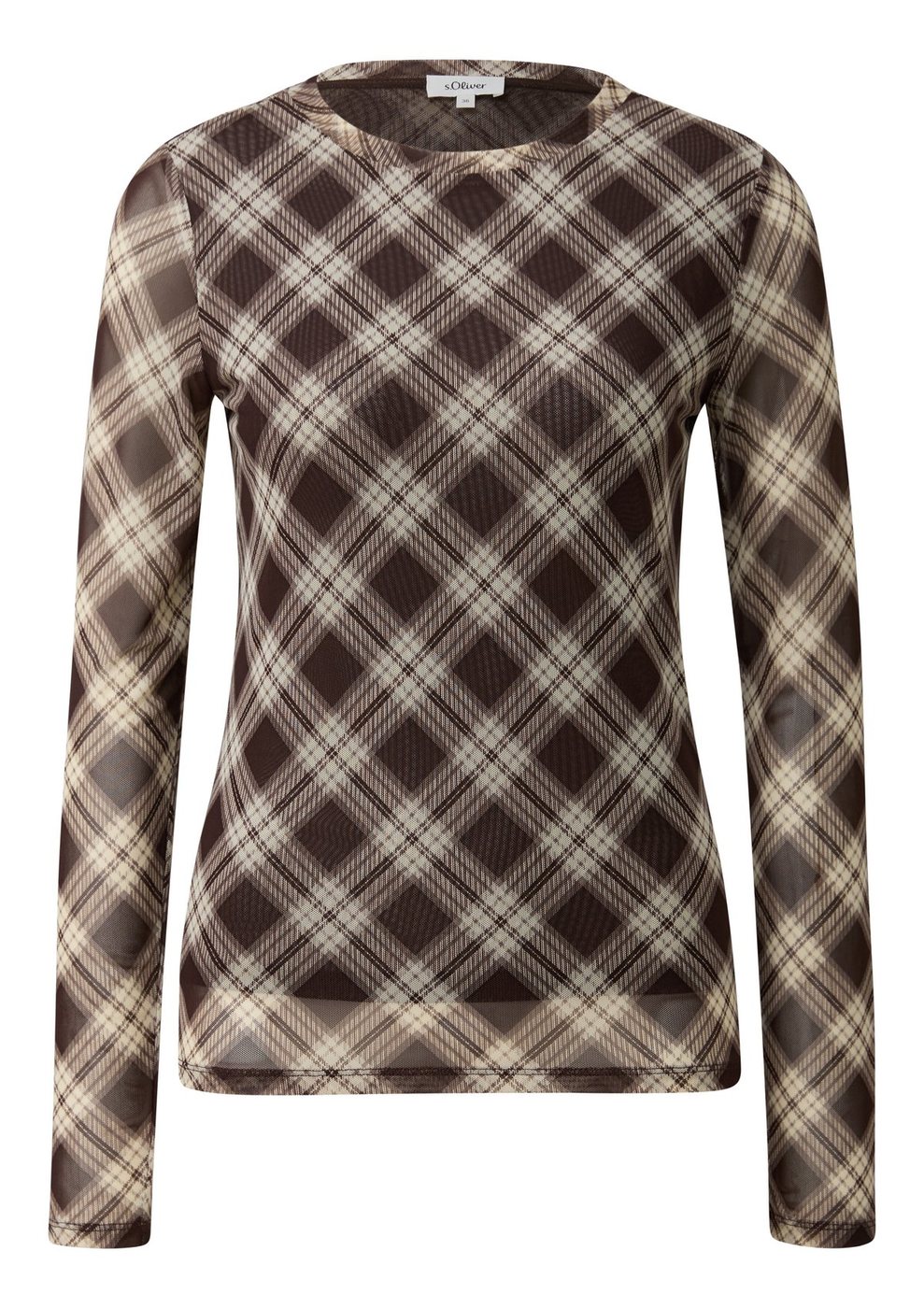 s.Oliver Shirt mit All-over-Print – BROWN