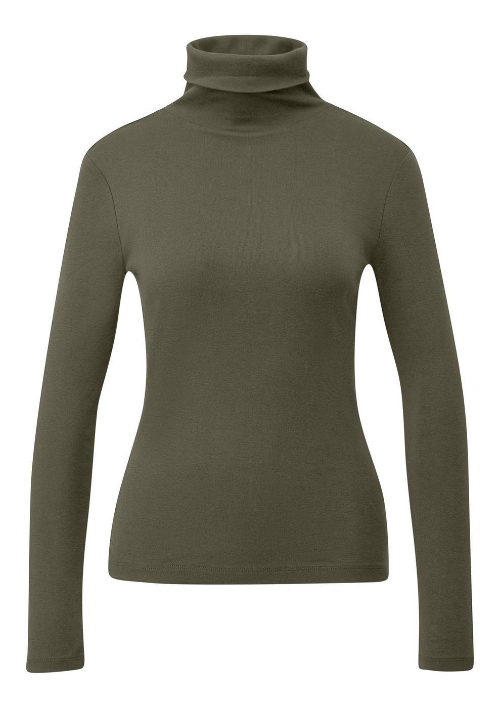 s.Oliver Langarm-Shirt im Slim Fit mit Rollkragen – GREEN