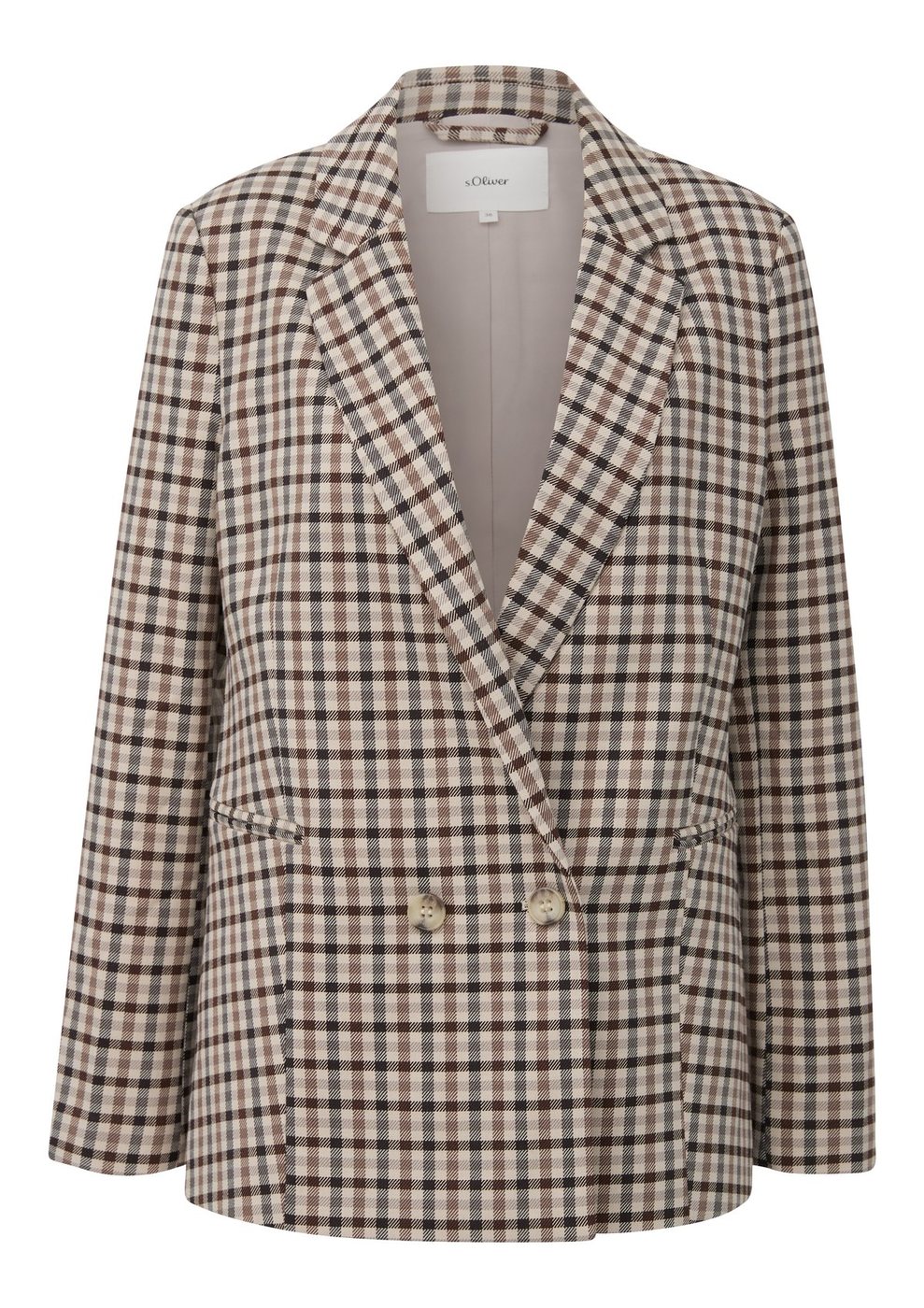 s.Oliver Blazer mit Reverskragen und Knöpfen – GREY/BLACK