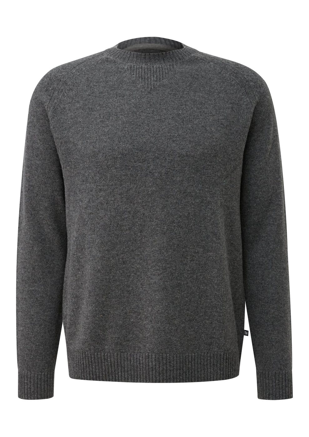 s.Oliver Raglan-Strickpullover aus 100% Lammwolle – GREY/BLACK