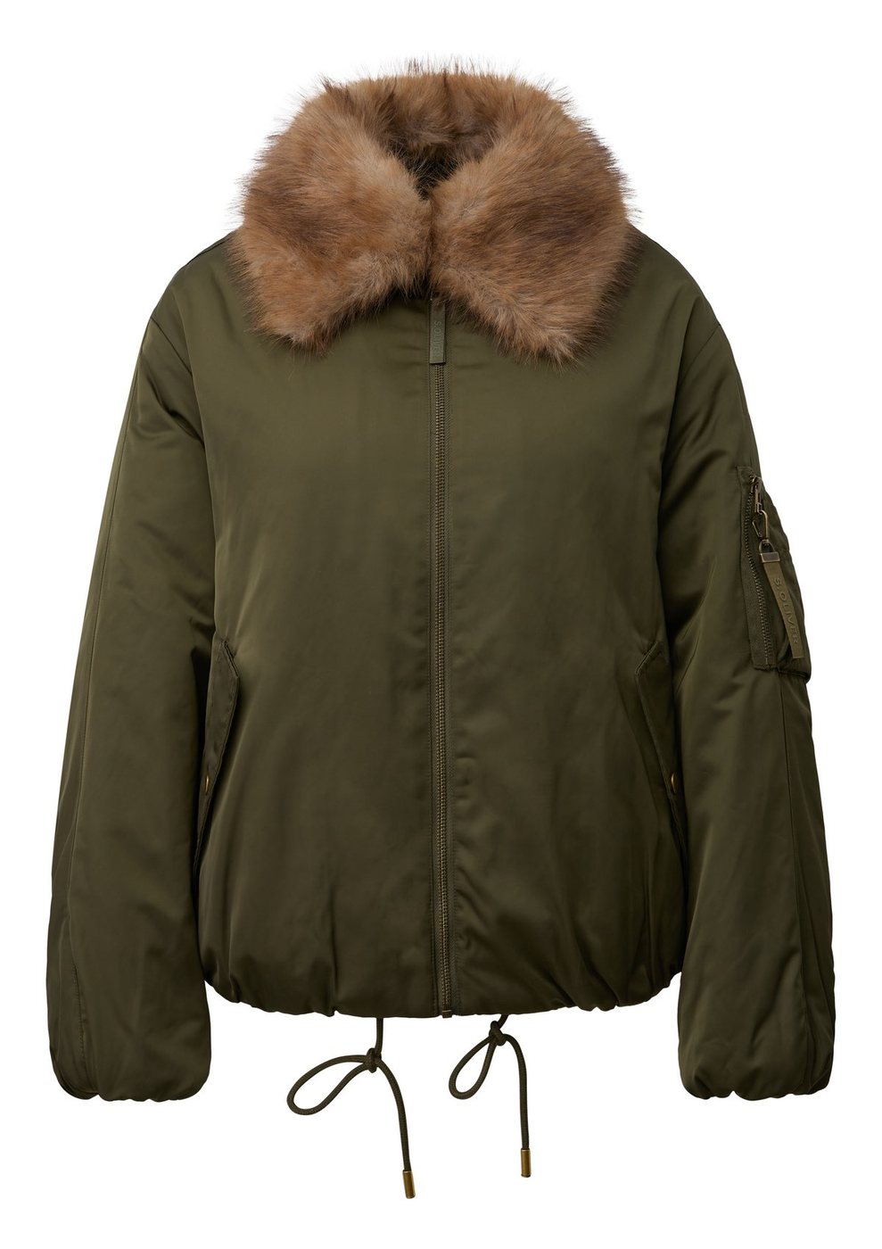 s.Oliver Blouson mit Webpelzkragen – GREEN