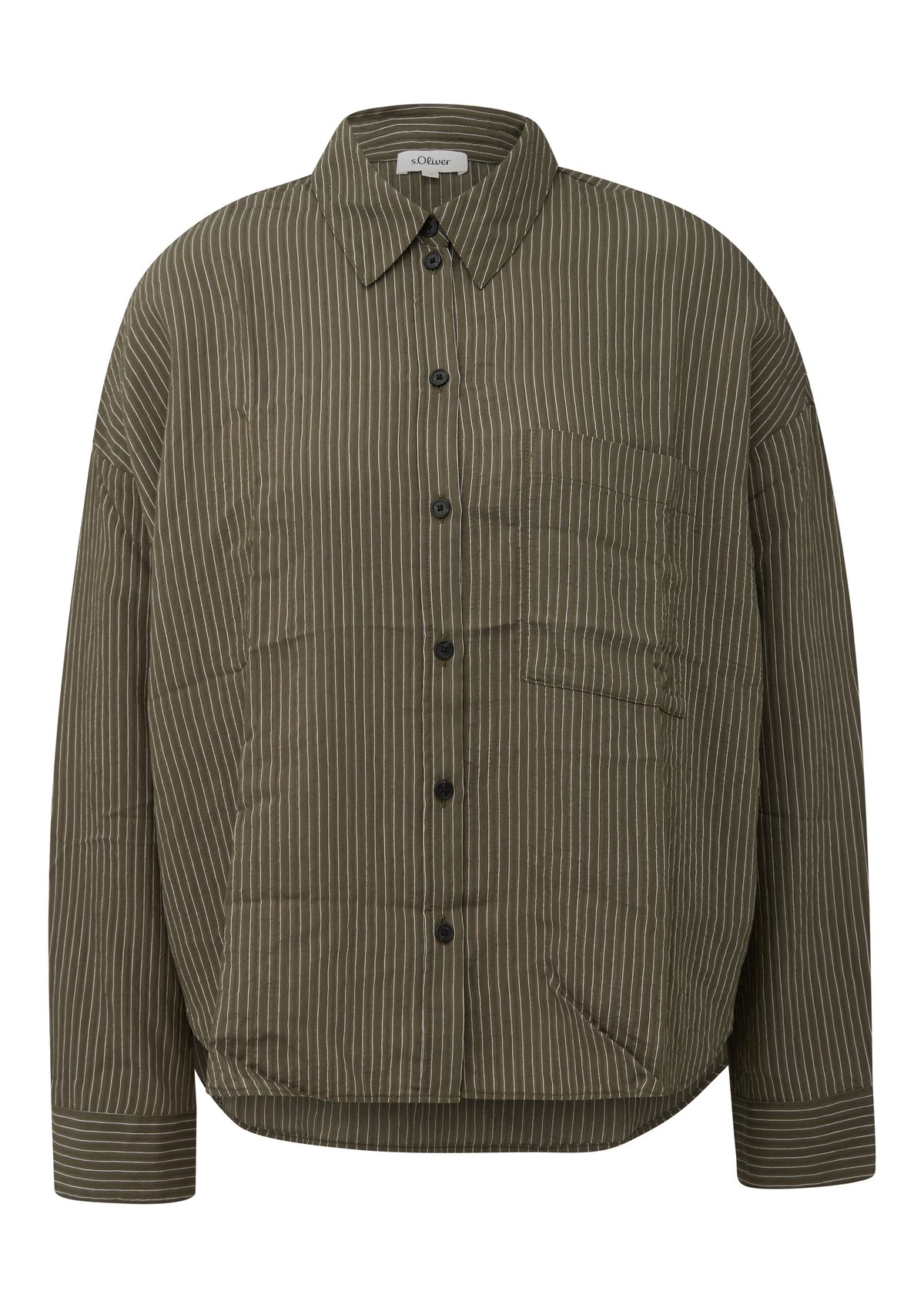 s.Oliver Bluse im Relaxed Fit mit Falte und überschnittenen Schultern – GREEN