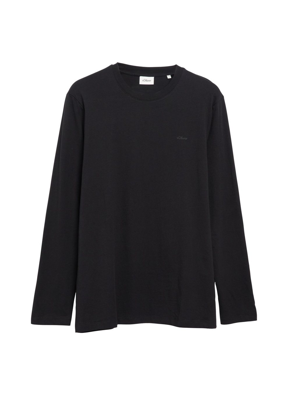 s.Oliver Baumwoll-Longsleeve mit Logo – GREY/BLACK