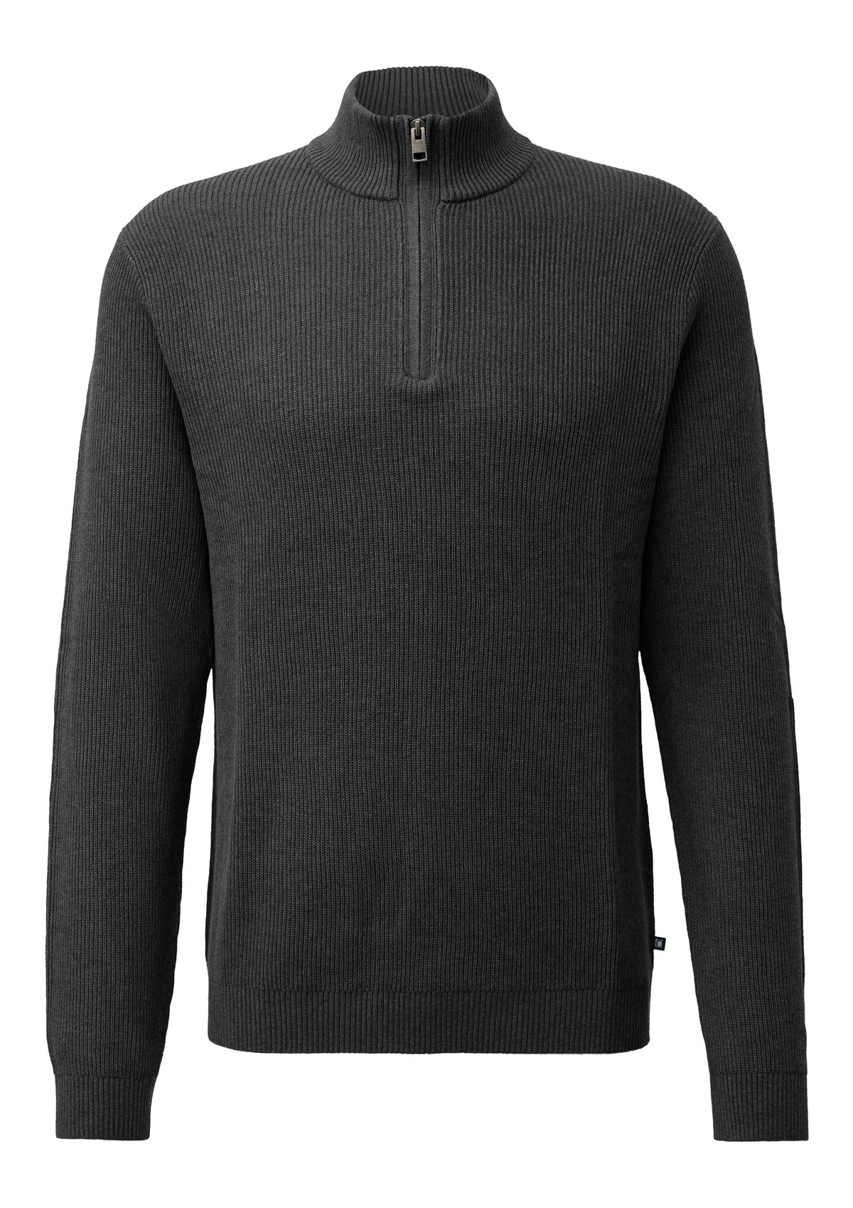s.Oliver Troyer-Pullover aus Rippstruktur [Farbergänzung zu NOOS] – GREY/BLACK