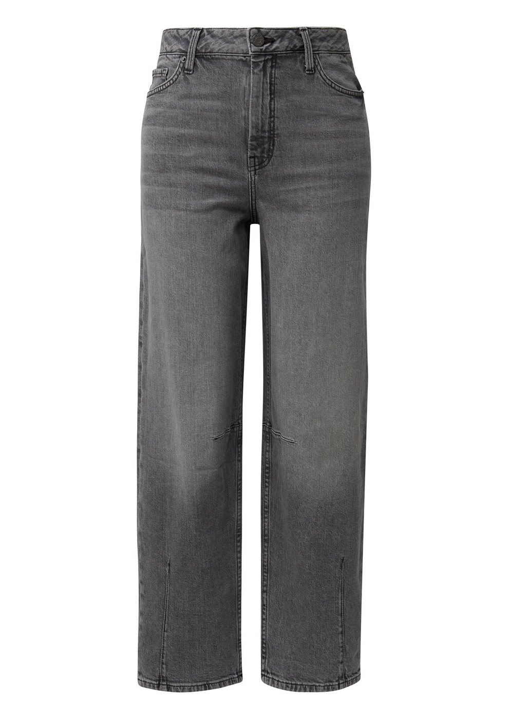 s.Oliver Ankle Jeans / Regular Fit / High Rise / Barrel Leg – GREY/BLACK