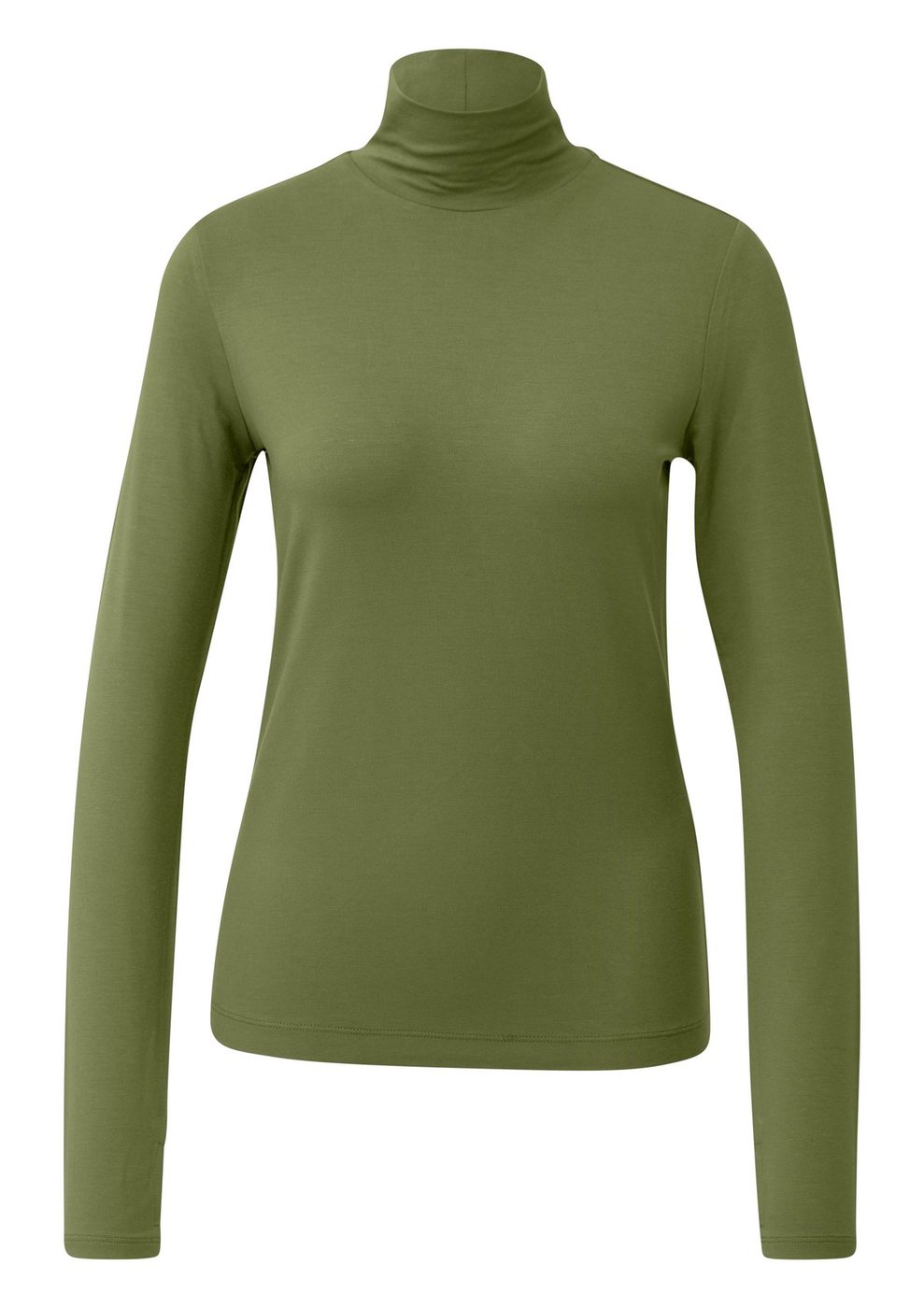 s.Oliver Langarm-Shirt mit Rollkragen im Slim Fit – GREEN