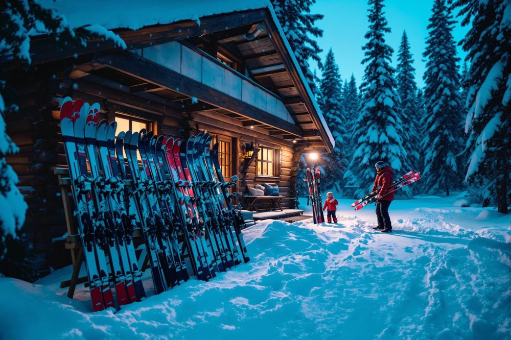 Skiverleih bei Intersport Stähle – Bild mit KI gestaltet