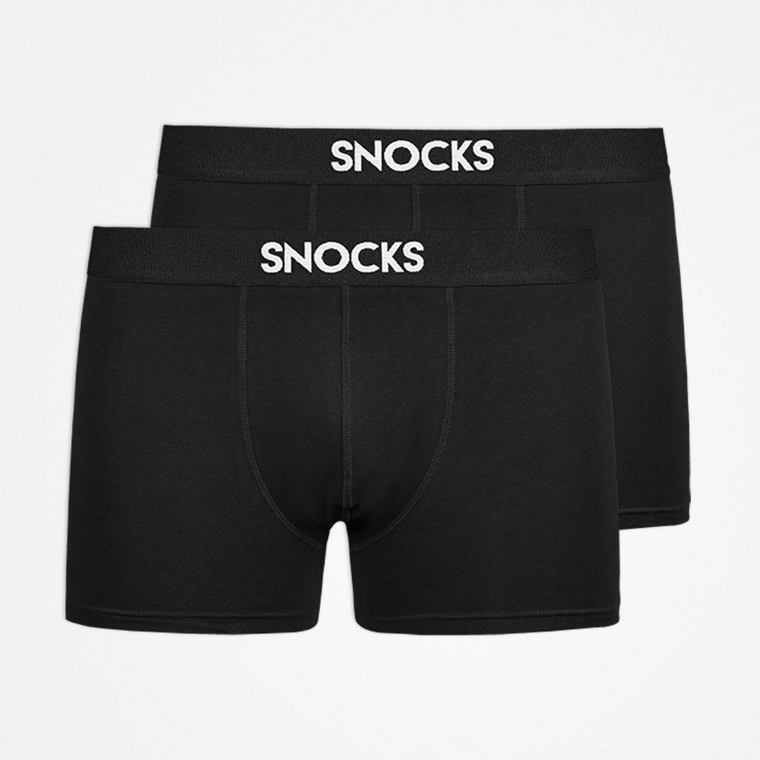 Snocks Boxershorts with Logo Men, 2pcs – BLACK