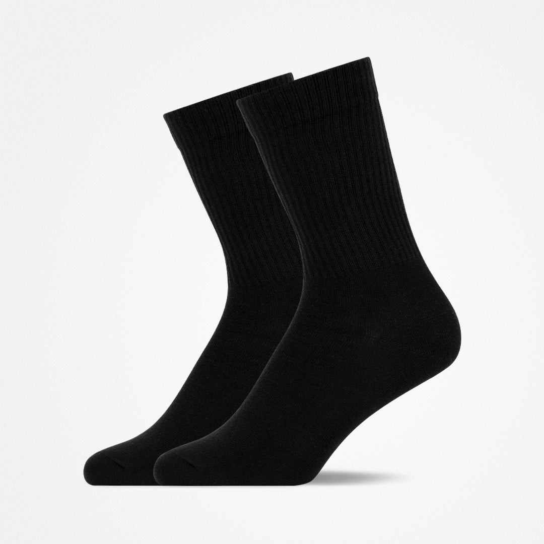 Snocks Crew Socks Uni, 2pcs – BLACK