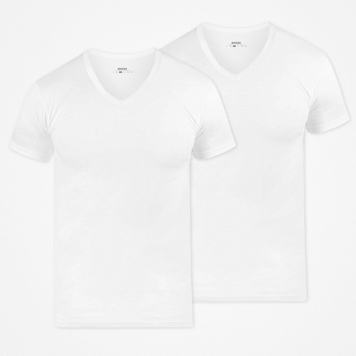 Snocks V-Neck RT 2er-Pack Herren – WHITE
