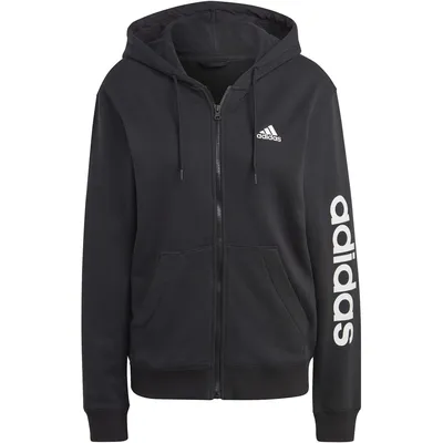 Adidas Jacke Essentials Linear French Terry – BLACK/WHITE