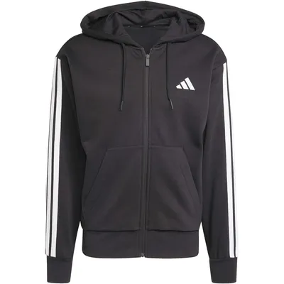 Adidas Kapuzensweat Essentials 3-Streifen – BLACK/WHITE